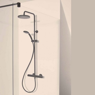 SISTEM DUS TERMOSTATIC CERATHERM T25 SILK BLACK,CAP DUS 200 MM, FURTUN 175MM SI PARA 100MM